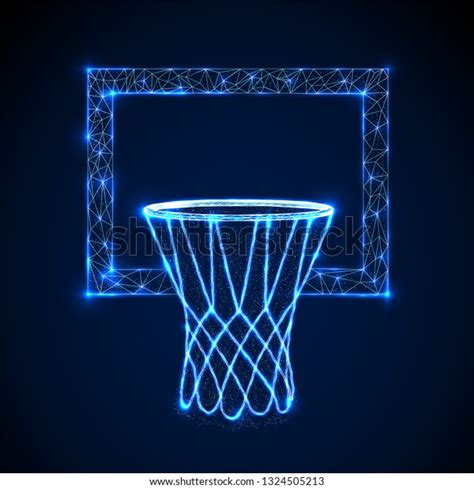 Basketball Basket Hoop Low Poly Style เวกเตอร์สต็อก ปลอดค่าลิขสิทธิ์