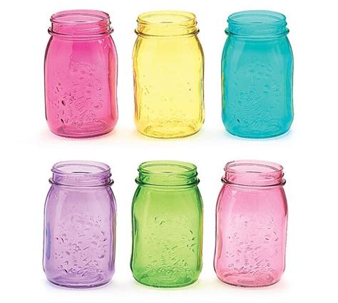 Items Similar To Mason Jars Rainbow Colored Glass 16oz Pint Size Jars Set Of 6 On Etsy