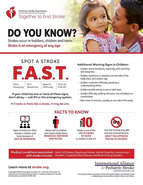 Pediatric Stroke Infographic By Aha Infographics