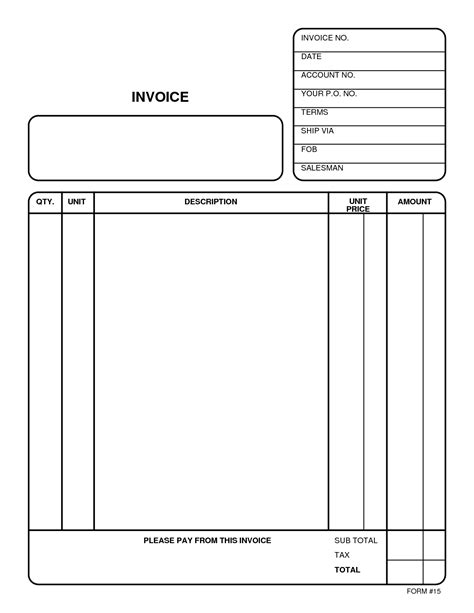 Blank Invoice Templates Ai Psd Word Examples Fill In And Print Invoices Invoice Template