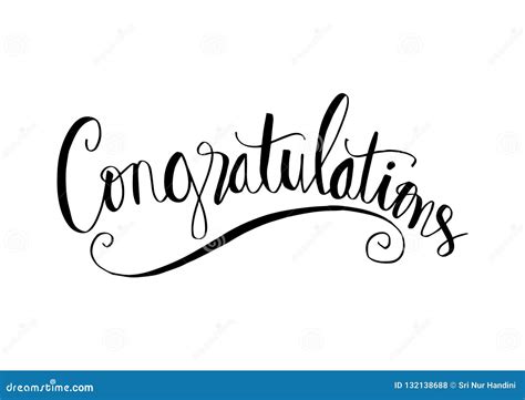 Congratulations Calligraphy With Gold Effect Hand Written Text