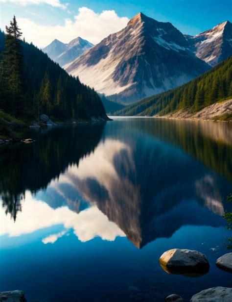 Premium Ai Image Photo Nature Beauty Reflected In Tranquil Mountain Lake