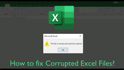 How To Fix And Recover Corrupted Excel File That Wont Open Youtube