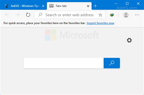 Tip Set A Clean And Minimal New Tab Page In Microsoft Edge Askvg