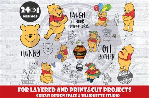 Winnie The Pooh Bundle Svg Design Files For Cricut Silhouette Etsy Uk
