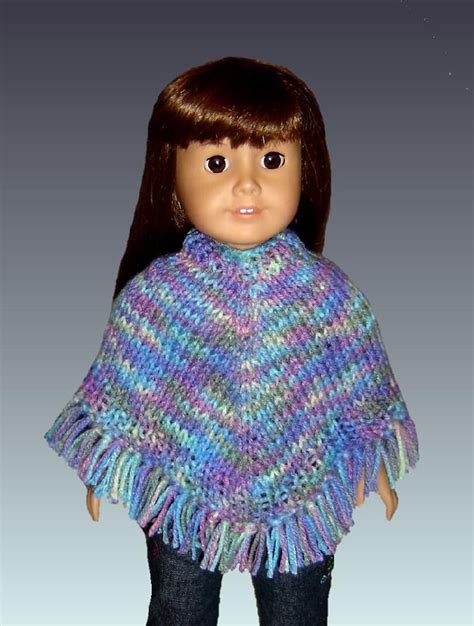 Easy Poncho Knitting Pattern Fits American Girl And 18 Inch Dolls