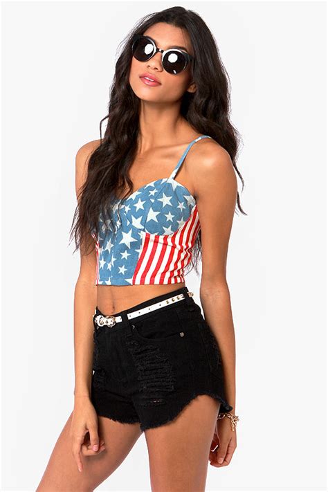 Sexy American Flag Top Bustier Top 3800