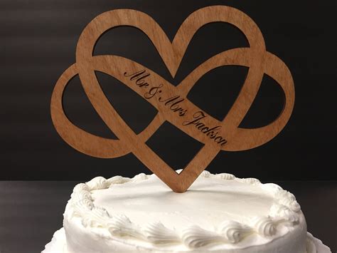 Personalized Infinity Heart Cake Topper Etsy Heart Cake Topper