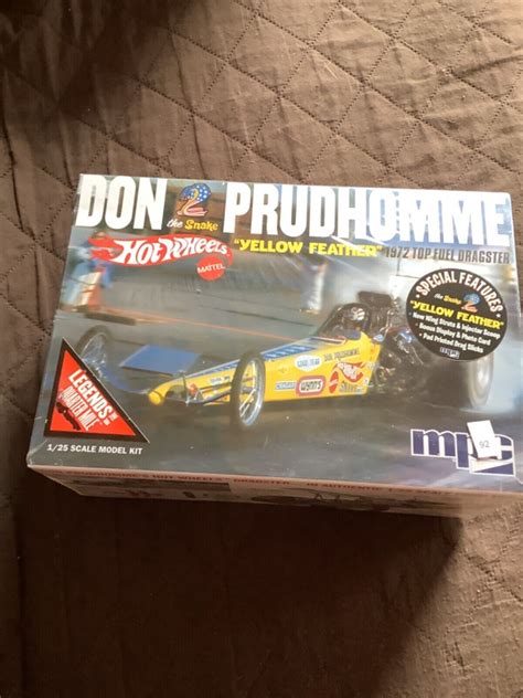Vintage Don The Snake Prudhomme 1972 Top Fuel Dragster Yellow Feather