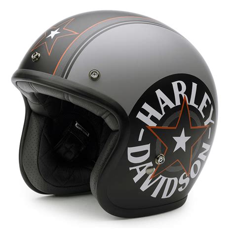Harley Davidson Helm Grey Star Retro Ec 98320 15e Bei Thunderbike