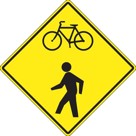 Bicyclepedestrian Warning Bicycle And Pedestrian Sign Frw543