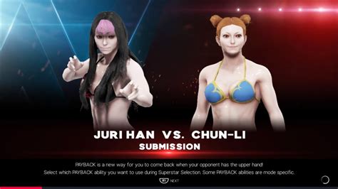 WWE 2K19 JURI HAN Vs CHUN LI Submission Iron Man Match Req PS4 CAW