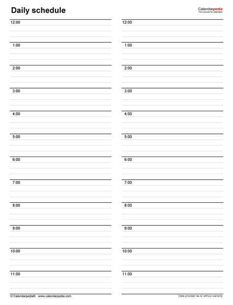 Free Daily Schedules for excel - 30+ Templates
