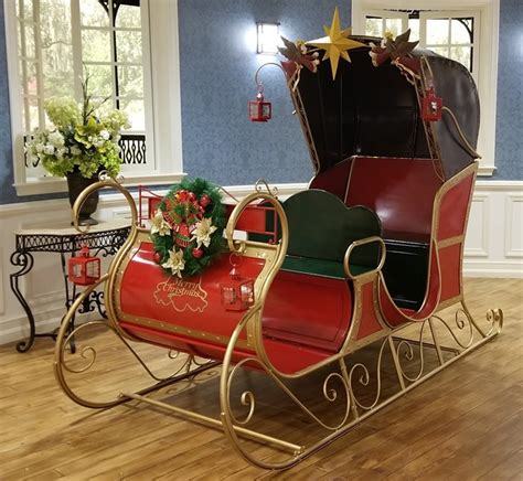 Tis Your Season Life Size Christmas Victorian Santa Sleigh Iron