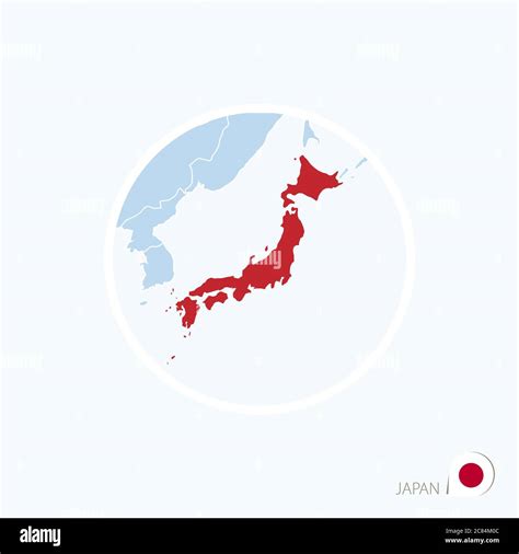 Mapa Icono De Japón Mapa Azul De Asia Oriental Con Japón Resaltado En