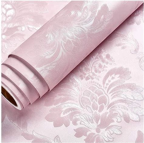 Blooming Wall Peel And Stick Prepasted Pink Damasks Floral Wallpaper