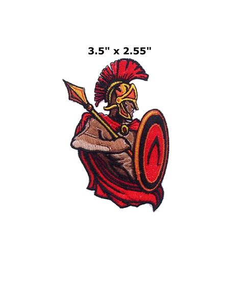 Spartan Warrior Embroidered Patch Iron Onsew Onhook Badge Etsy