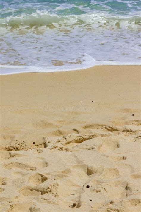 Waves On A White Sand Beach On Mahe Island Seychelles Stock Image