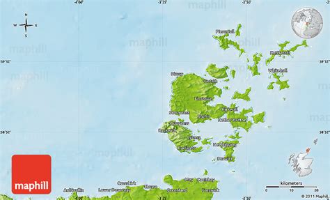 Physical Map Of Orkney Islands