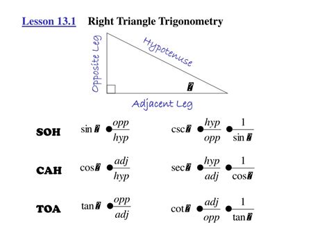 Ppt Lesson 131 Right Triangle Trigonometry Powerpoint Presentation