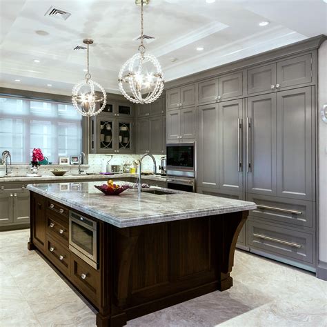 Darker coloured cabinets in greys and blacks for example are definitely something that is popular or gaining more popularity, the wood look is also gaining more popularity at the moment though not as much. 22+ Grey Kitchen Cabinets Designs, Decorating Ideas ...