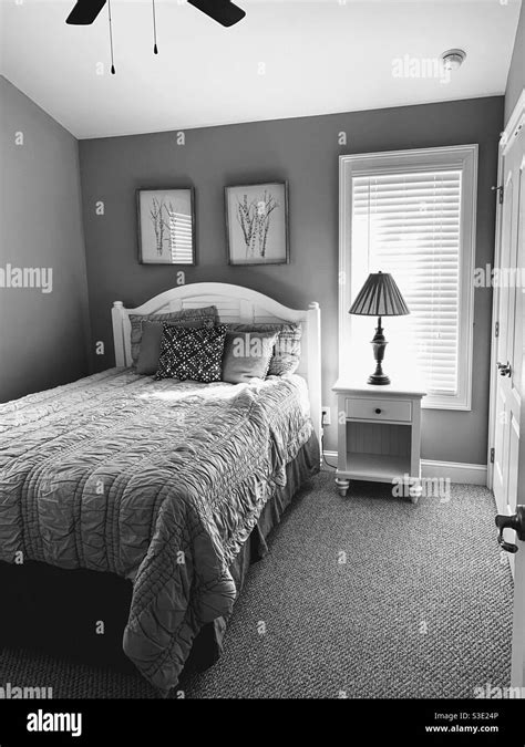 Bedroom With A Bed Interior Design Home Decor Black And White
