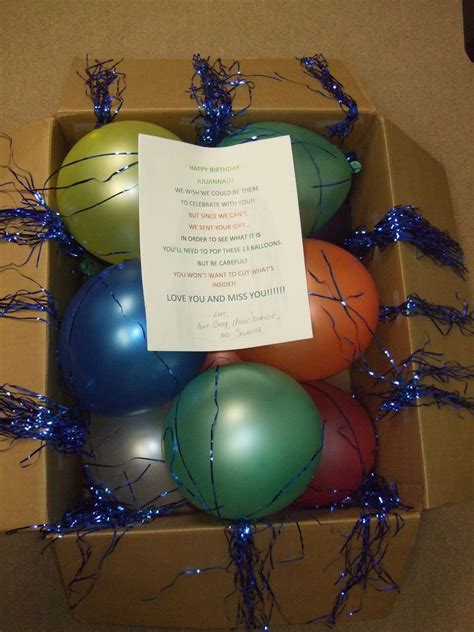 See more ideas about birthday party, 13th birthday, birthday. A box of 13 balloons sent to my niece for her 13th ...