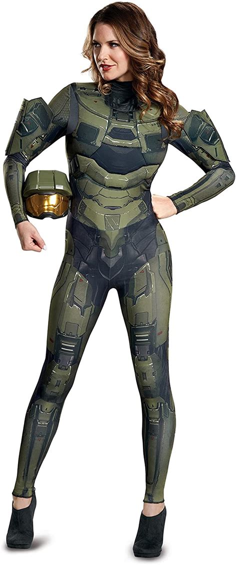 Disguise Womens Master Chief Adult Female Deluxe Costume Green Size