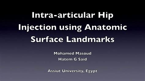 Intra Articular Hip Injection Using Anatomic Surface Landmarks Youtube
