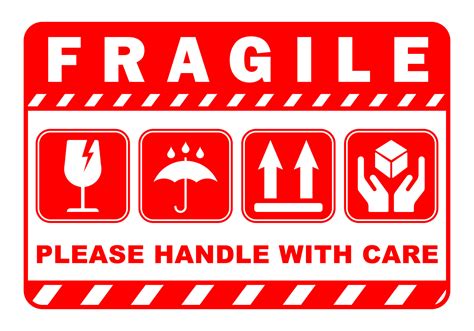 Sticker Fragile Handle With Care Printable Sign Symbol For Delivery