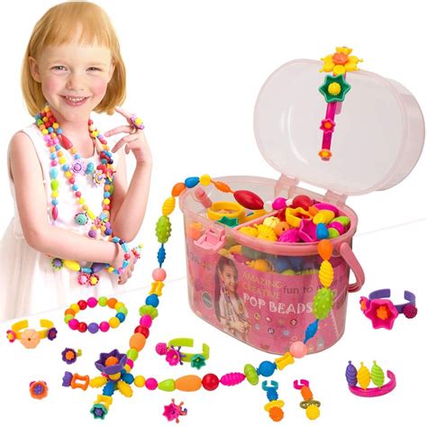 Iqkidz Pop Beads Kids Jewelry Making Kits Arts And Crafts For Girls