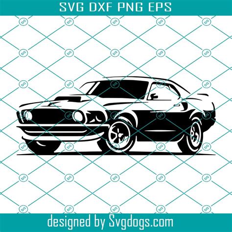 Mustang Svg Vintage Car Svg Muscle Car Svg Retro Car Svg Hot Rod