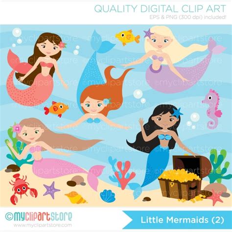 Clipart Little Mermaids 2 Mermaid Princess Under The Sea