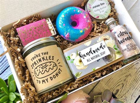 When a gift is handmade, it carries special meaning. best friend gift box, best friend spa goft basket, donut ...