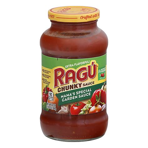 Ragu Chunky Mamas Special Garden Sauce 24 Oz Tomato And Basil Chief