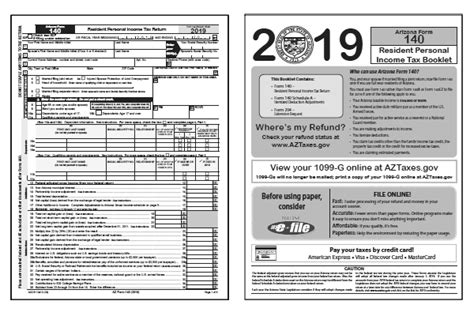 Arizona Tax Forms 2019 Printable State Az Form 140 And Az Form 140