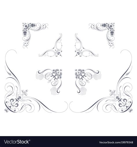 Set Of Decorative Corner Ornaments Royalty Free Vector Image