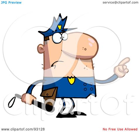 Royalty Free Rf Clipart Illustration Of A Toon Cop Pointing And