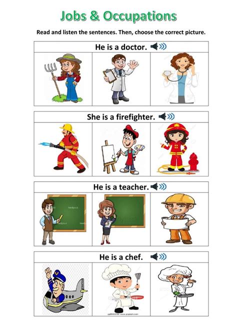 Jobs And Occupations Online Worksheet For Grade 1 You Can Do The