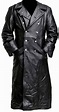 Pin on German Style Classic Military Officer Black Leather Trench Coat