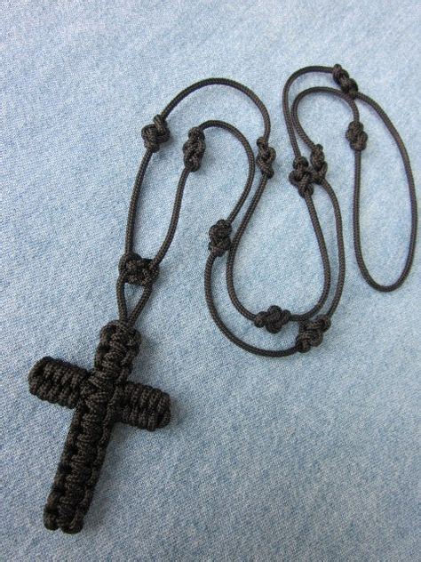 Cording is strong 550 military grade paracord. Handmade Rosary in Black Micro-Paracord | Paracord, Handmade, Parachute cord crafts
