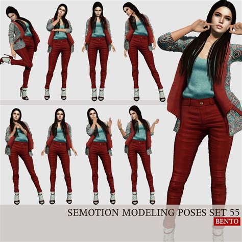 Second Life Marketplace Semotion Female Bento Modeling Poses Set 55