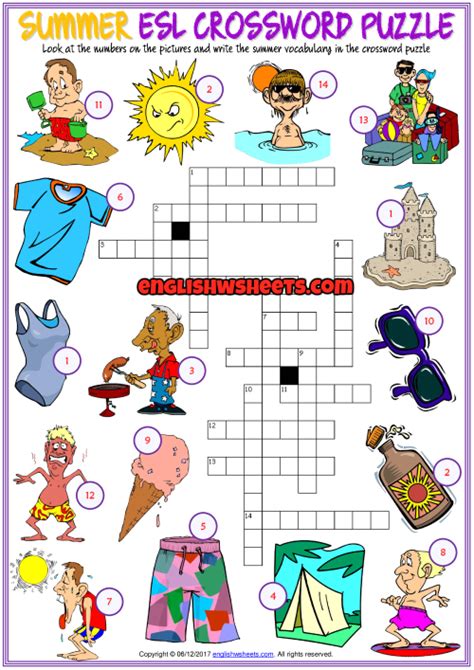 Summer Break Crossword Puzzle Printable Dorky Doodles Summer
