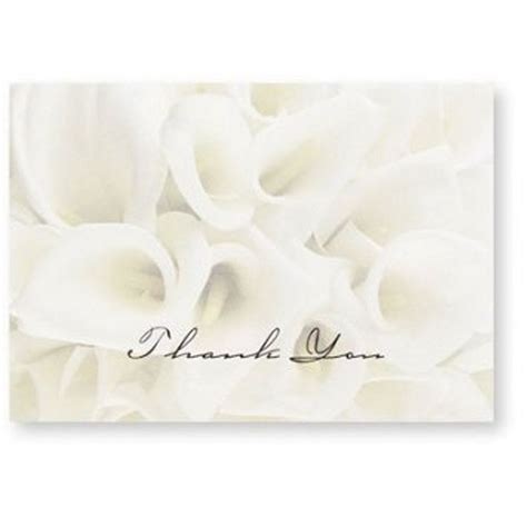 White Calla Lilies Thank You Note Cards Envelopes Thank You