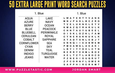 Extra Large Print Word Search Puzzles Printable Word