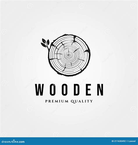 Wood Texture Icon Logo Vintage Vector Symbol Illustration Design Stock