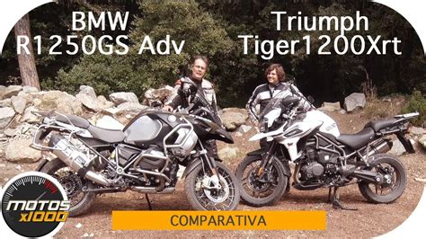 Our top adventure motorcycle family evolved. Triumph Tiger 1200 Xrt Vs. BMW R1250GS Adventure | Comparativa - YouTube