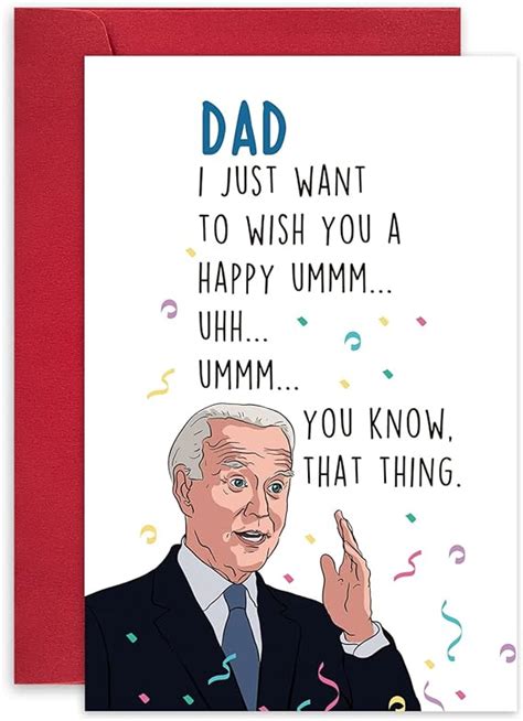 Funny Joe Biden Birthday Card For Dad Hilarious Fathers
