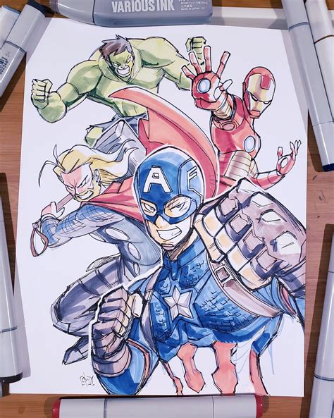 Avengers Zeichnen Bleistift Inonoicu