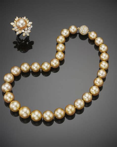 Classic Golden South Sea Pearl Necklace And Ring Assael